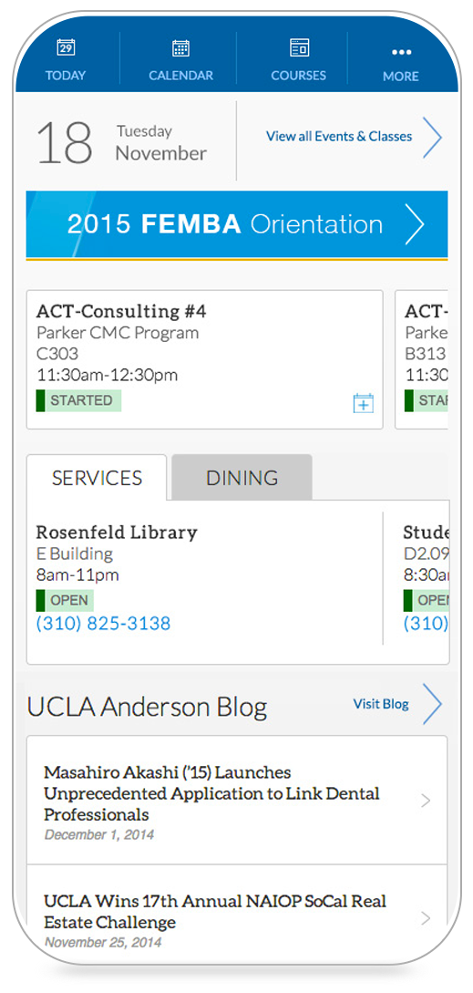 Mobile Example - UCLA Anderson Mobile App